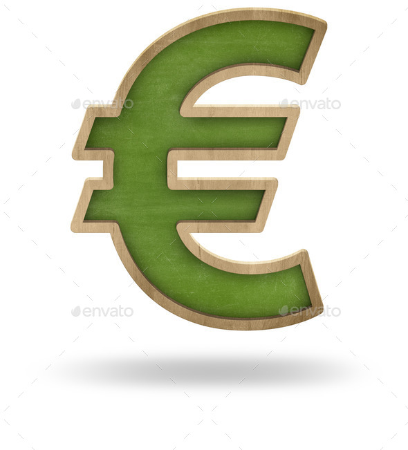 Green blank euro sign shape blackboard (Misc) Photo Download