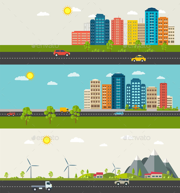 GraphicRiver Urban and Suburban Landscape 11803777 GraphicRiver Urban and Suburban Landscape 11803777