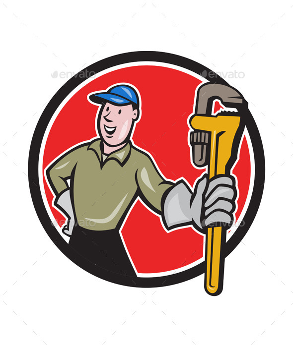 GraphicRiver Plumber Presenting Monkey Wrench Circle Cartoon 11803788 GraphicRiver Plumber Presenting Monkey Wrench Circle Cartoon 11803788