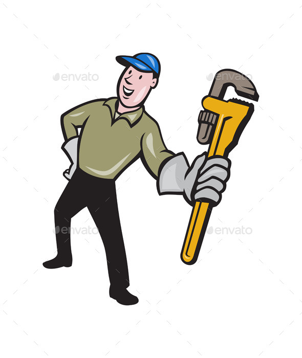 GraphicRiver Plumber Presenting Monkey Wrench Isolated Cartoon 11803808 GraphicRiver Plumber Presenting Monkey Wrench Isolated Cartoon 11803808