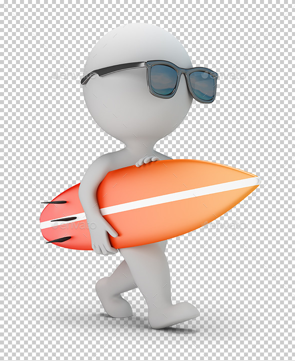 GraphicRiver 3D Small People Walk with a Surfboard 11804988 GraphicRiver 3D Small People Walk with a Surfboard 11804988