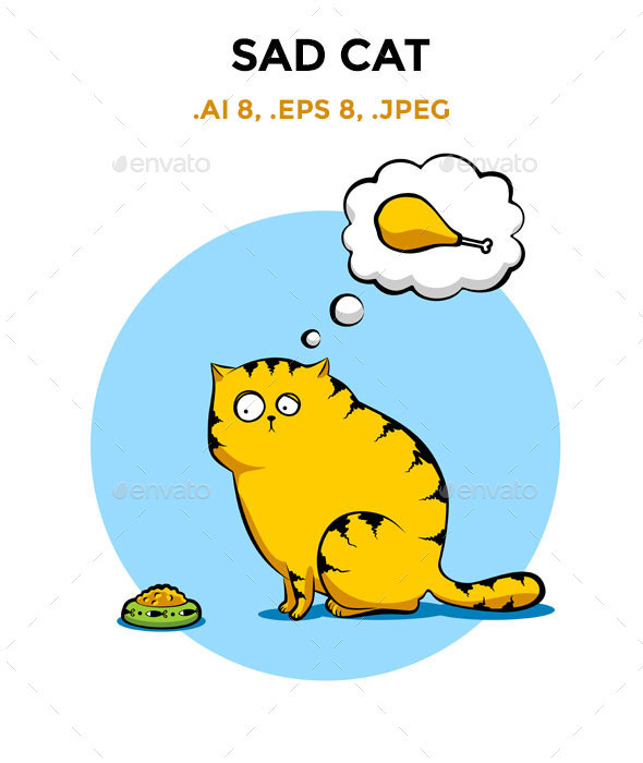 GraphicRiver Sad Cat 11805983 GraphicRiver Sad Cat 11805983