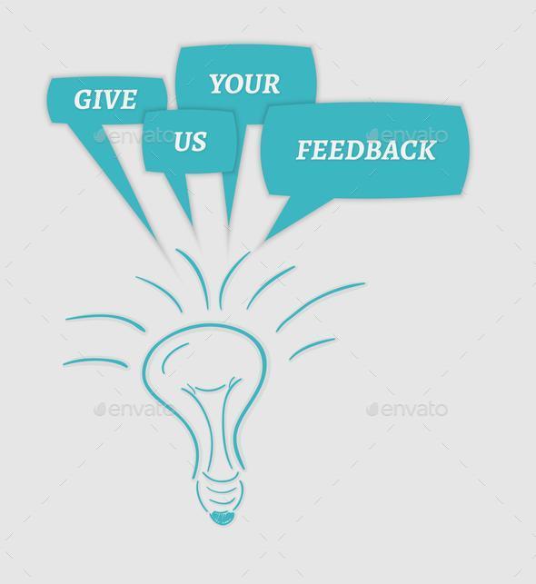 give us your feedback speech bubbles and bulb (Misc) Photo Download