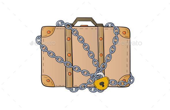 suitcase with chain and lock (Misc) Photo Download