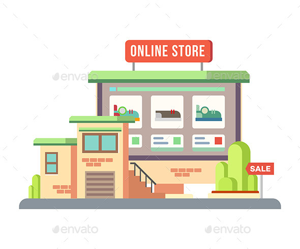 GraphicRiver Online Shop Building Flat Design 11809223 GraphicRiver Online Shop Building Flat Design 11809223
