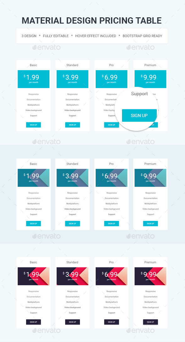 GraphicRiver Material Design Pricing Table 11790351 GraphicRiver Material Design Pricing Table 11790351
