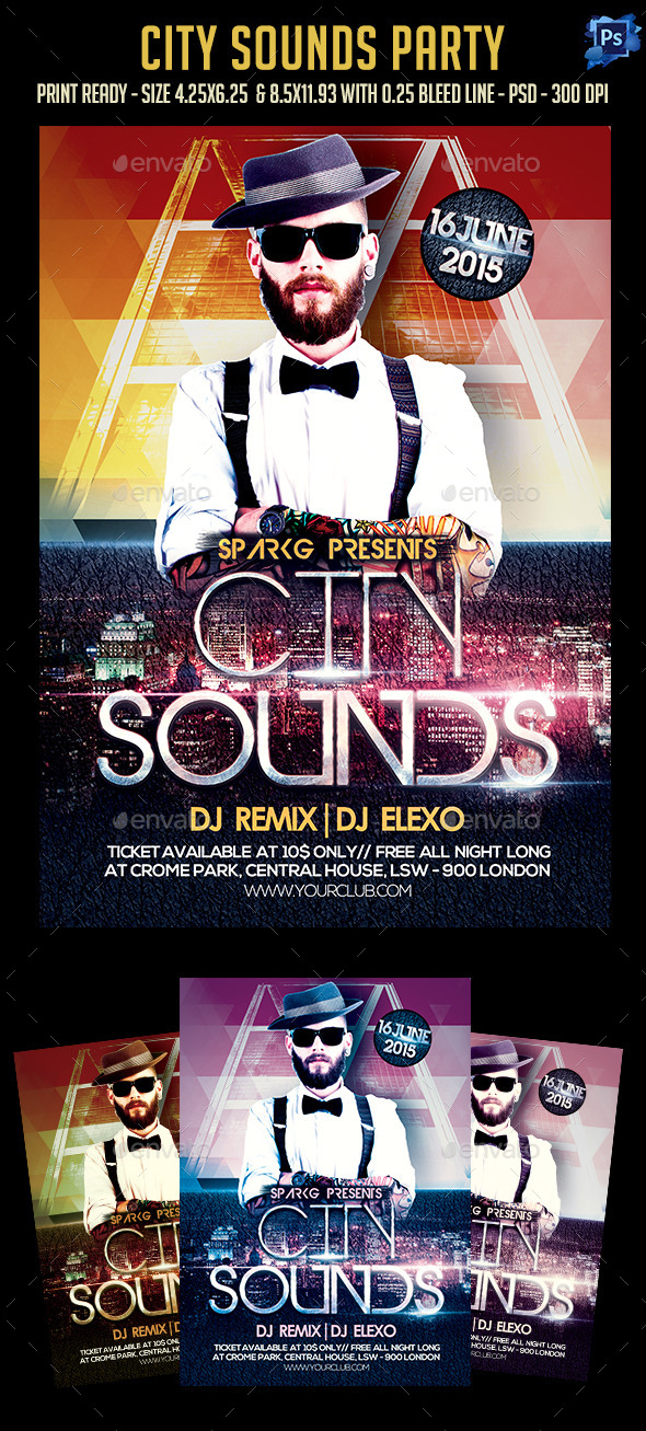 GraphicRiver City Sounds Party Flyer 11809394 GraphicRiver City Sounds Party Flyer 11809394