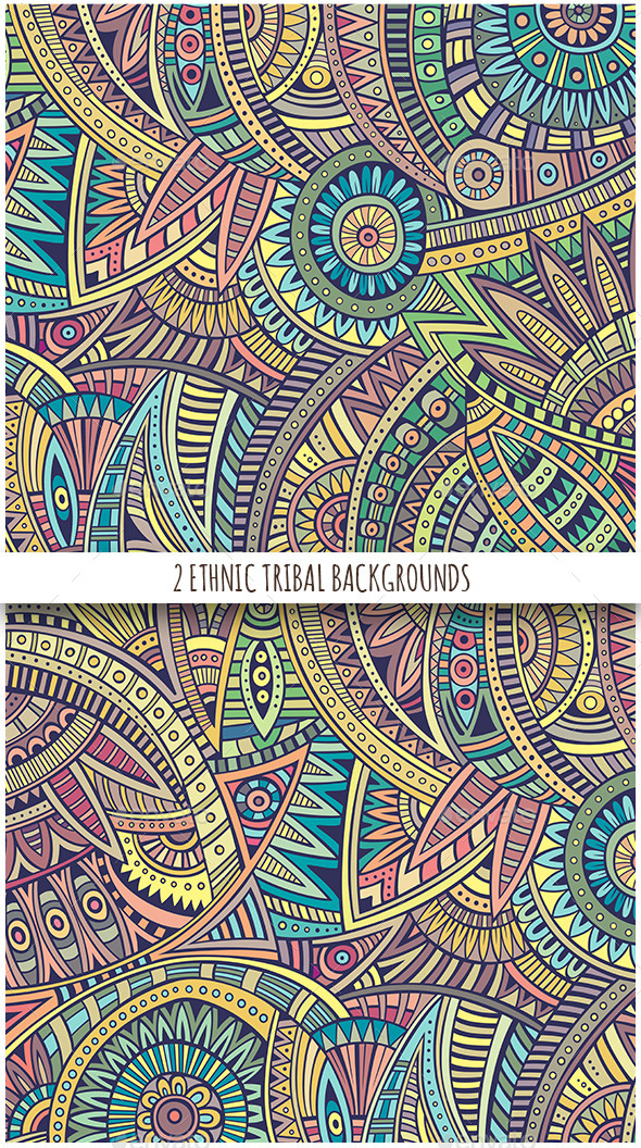 GraphicRiver 2 Ethnic Tribal Backgrounds 11809623 GraphicRiver 2 Ethnic Tribal Backgrounds 11809623