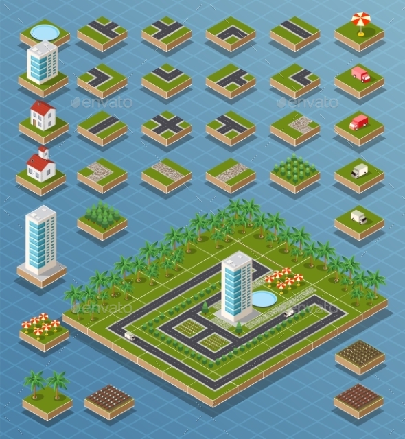 GraphicRiver Isometric City Set 11809641 GraphicRiver Isometric City Set 11809641