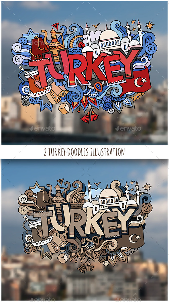 2 Turkey Doodles Designs