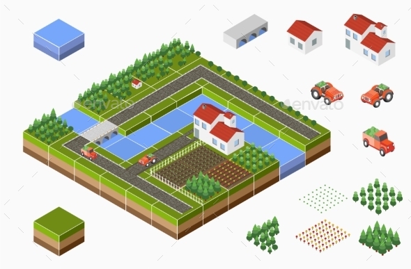 GraphicRiver Isometric Landscape 11809826 GraphicRiver Isometric Landscape 11809826