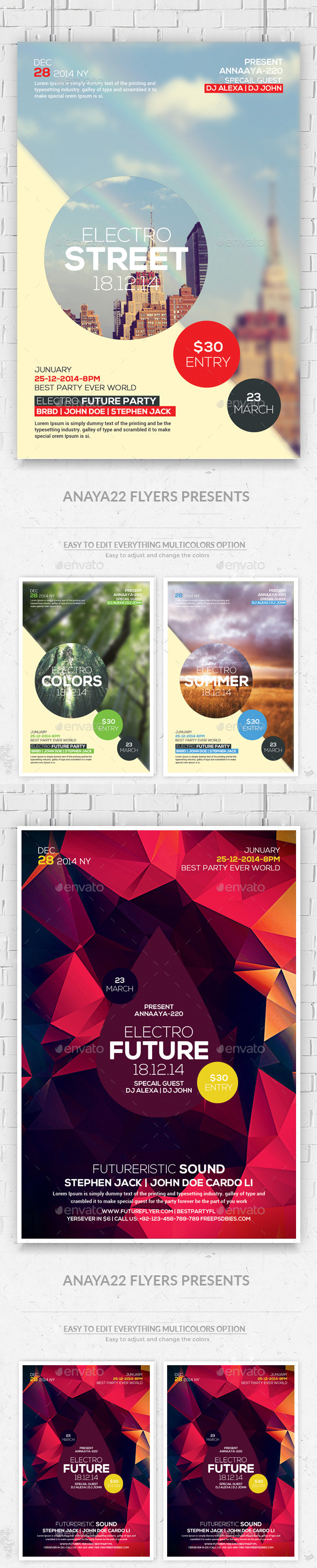 GraphicRiver Hipster Party Flyers Bundle 11810002 GraphicRiver Hipster Party Flyers Bundle 11810002