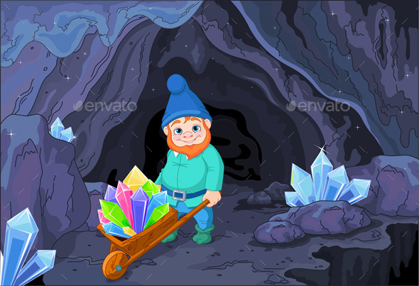 GraphicRiver Gnome with Quartz Crystals 11810257 GraphicRiver Gnome with Quartz Crystals 11810257