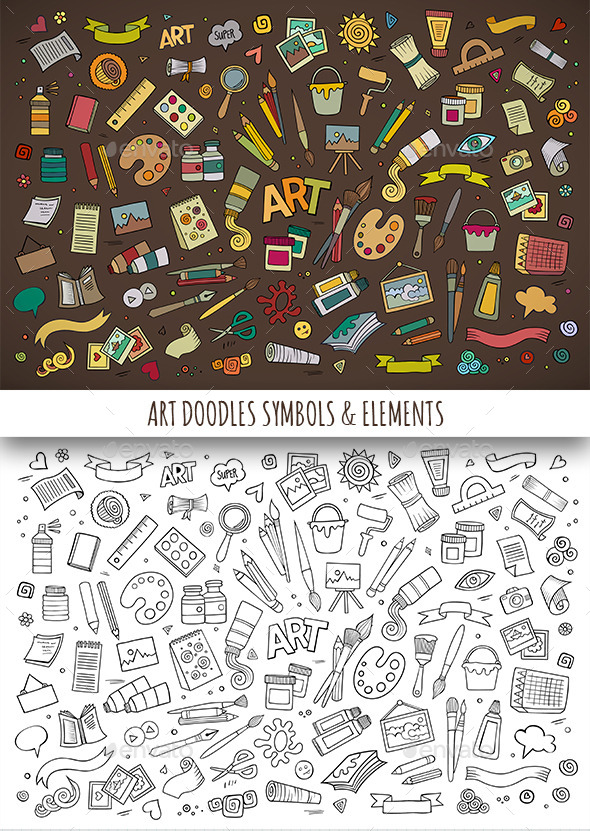 GraphicRiver Hand Drawn Art Doodles Symbols 11810342 GraphicRiver Hand Drawn Art Doodles Symbols 11810342