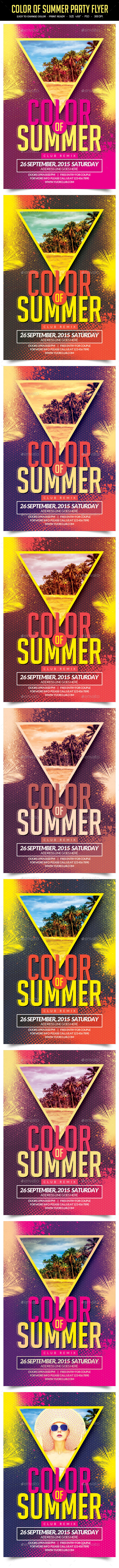 Color Of Summer Party Flyer