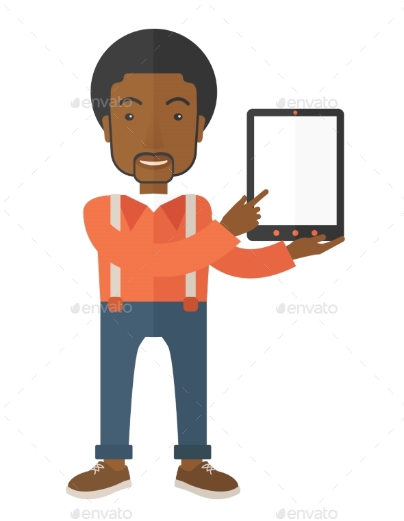 GraphicRiver Guy Holding a Digital Tablet 11812085 GraphicRiver Guy Holding a Digital Tablet 11812085