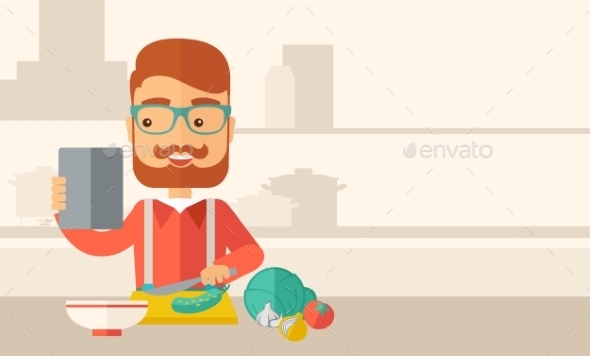 GraphicRiver Worker Cook with Menu 11812264 GraphicRiver Worker Cook with Menu 11812264