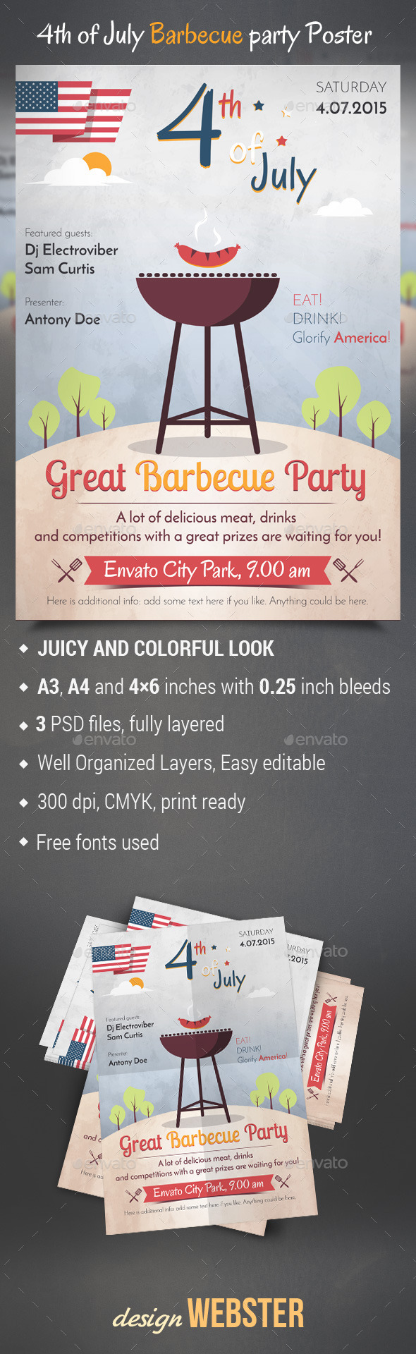 GraphicRiver 4th of July Barbecue Party Poster 11812719 GraphicRiver 4th of July Barbecue Party Poster 11812719