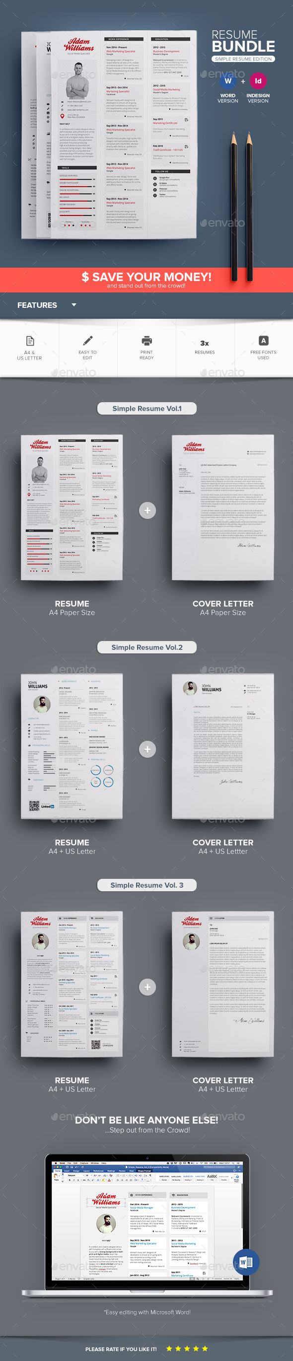 GraphicRiver Simple Resume Bundle 11812775 GraphicRiver Simple Resume Bundle 11812775