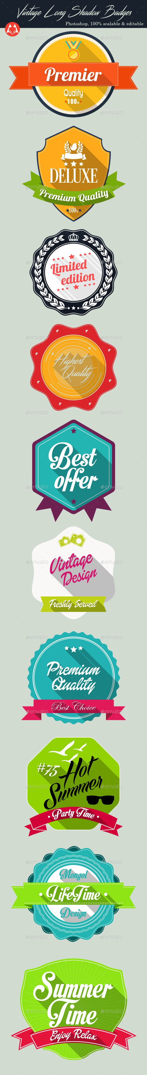 GraphicRiver Vintage Long Shadow Badges 11813019 GraphicRiver Vintage Long Shadow Badges 11813019
