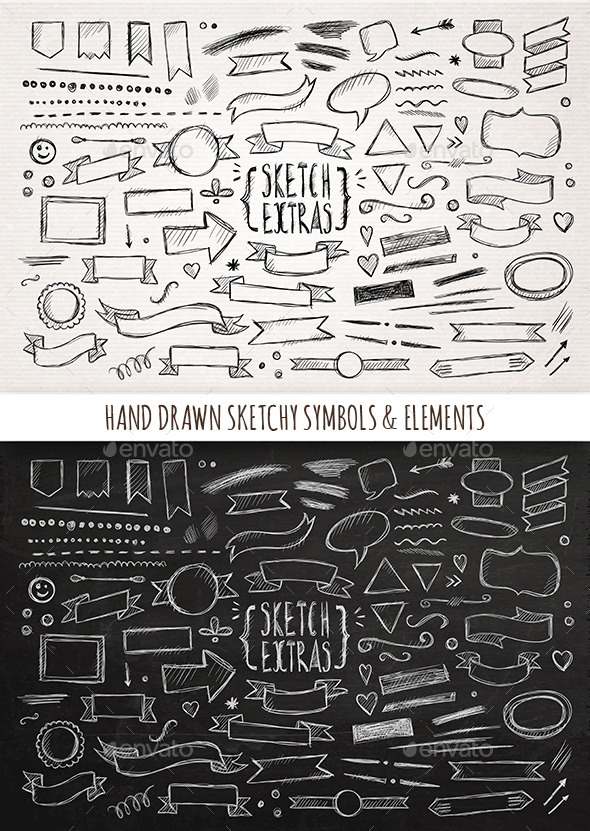 GraphicRiver Hand Drawn Sketchy Elements 11814097 GraphicRiver Hand Drawn Sketchy Elements 11814097