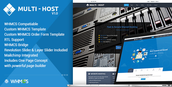 Multi Host | WHMCS Hosting WordPress Theme