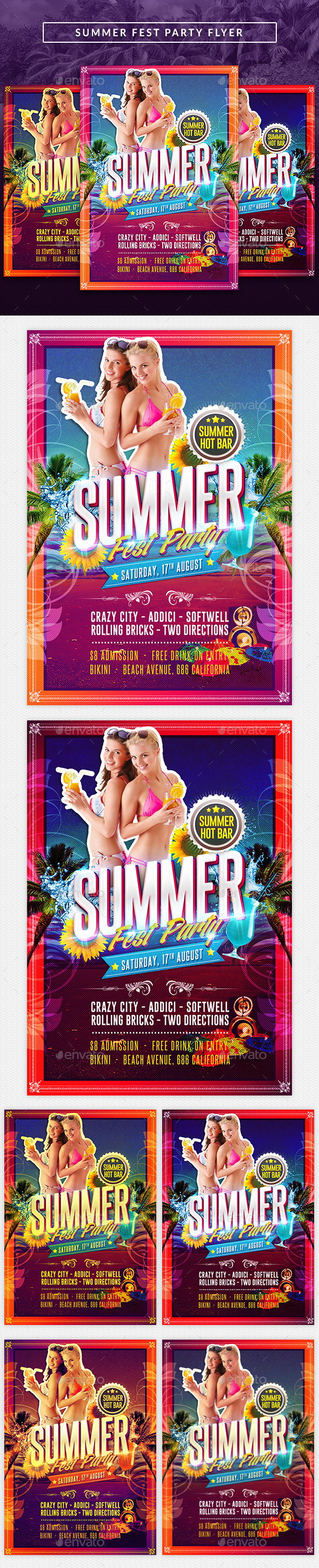 Summer Hot Fest Party Flyer (Clubs & Parties)