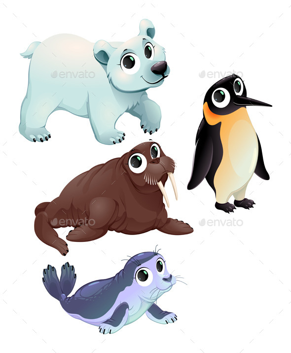 GraphicRiver Funny Polar Animals 11814795 GraphicRiver Funny Polar Animals 11814795