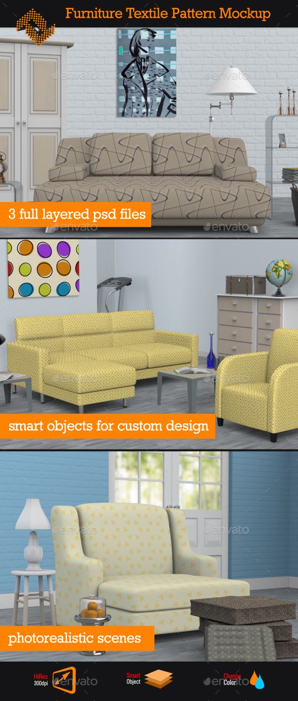 GraphicRiver Furniture Textile Pattern Mockup 11815863 GraphicRiver Furniture Textile Pattern Mockup 11815863