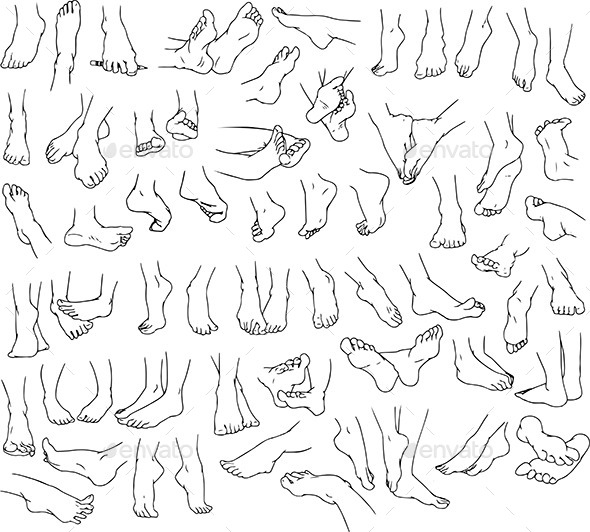 GraphicRiver Woman Man Feet Pack Lineart 1 11817806 GraphicRiver Woman Man Feet Pack Lineart 1 11817806