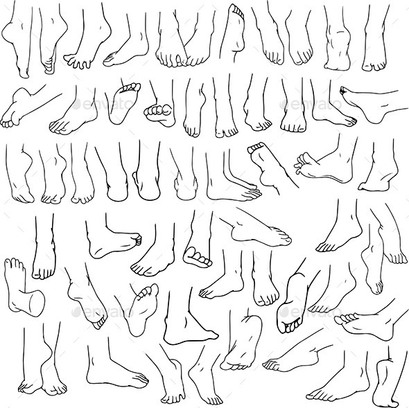 GraphicRiver Woman Man Feet Pack Lineart 3 11817820 GraphicRiver Woman Man Feet Pack Lineart 3 11817820