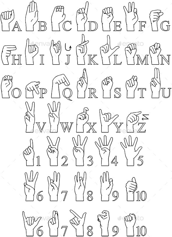 GraphicRiver Sign Language A To Z Numbers Hands Pack Lineart 11817842 GraphicRiver Sign Language A To Z Numbers Hands Pack Lineart 11817842