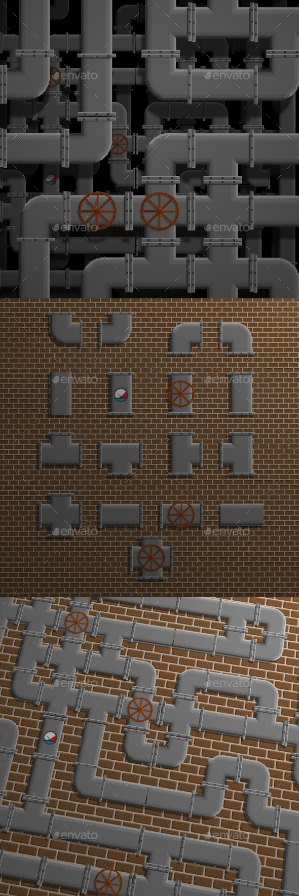 3DOcean 17 Tileable Pixel Pipes 11817843 3DOcean 17 Tileable Pixel Pipes 11817843