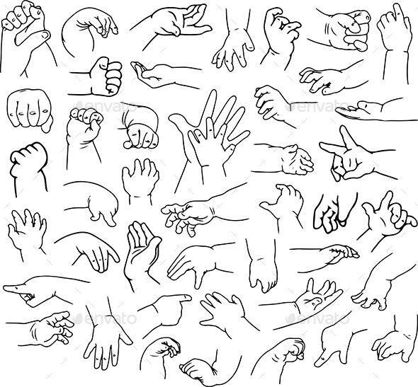 GraphicRiver Baby Hands Pack Lineart 11817856 GraphicRiver Baby Hands Pack Lineart 11817856