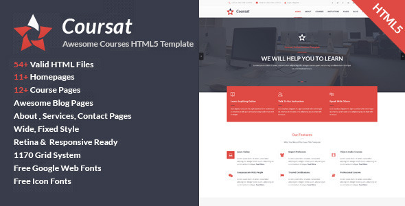 Coursat - Responsive Course HTML5 Site Template