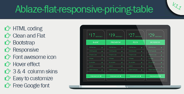 CodeCanyon Ablaze Flat Responsive Pricing Table 11734855 CodeCanyon Ablaze Flat Responsive Pricing Table 11734855