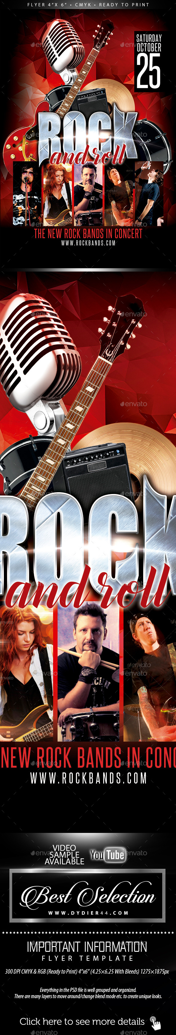 GraphicRiver Rock and Roll Flyer Template 4x6 11819722 GraphicRiver Rock and Roll Flyer Template 4x6 11819722