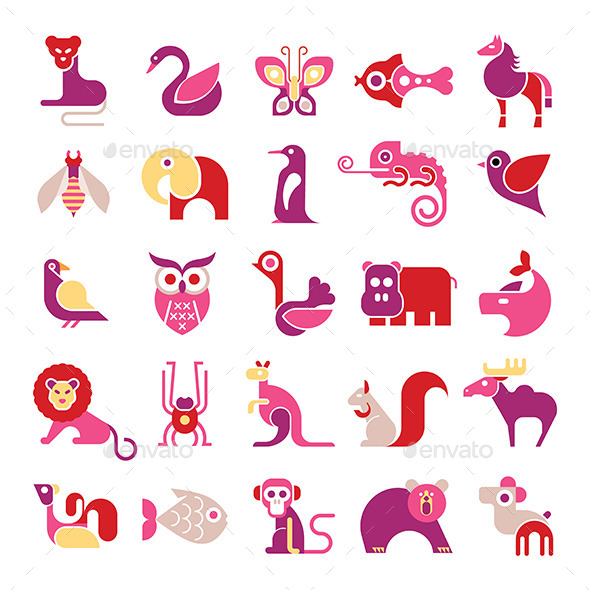 GraphicRiver Animal Vector Icon Set 11820205 GraphicRiver Animal Vector Icon Set 11820205