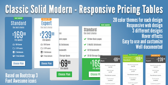 CodeCanyon Classic Solid Modern Responsive Pricing Tables 11805419 CodeCanyon Classic Solid Modern Responsive Pricing Tables 11805419