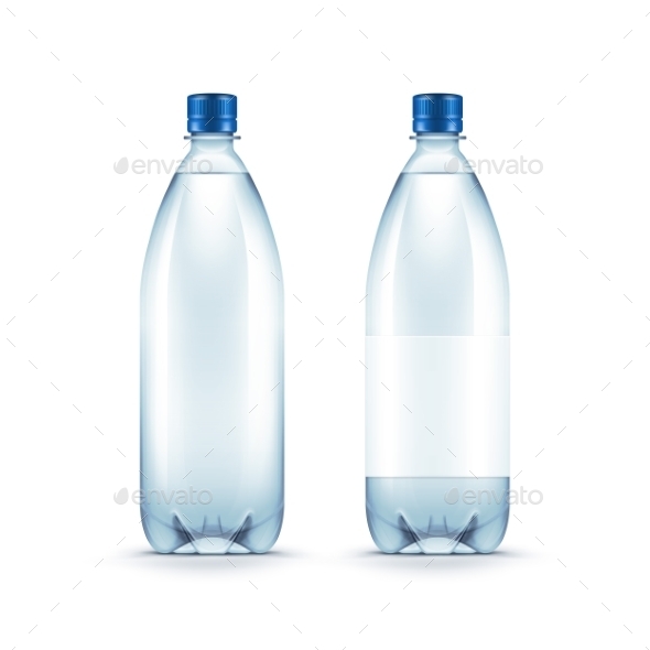 GraphicRiver Vector Blank Plastic Blue Water Bottle Isolated 11823456
