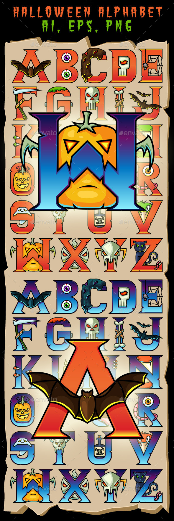 GraphicRiver Halloween Alphabet Letters 11825324 GraphicRiver Halloween Alphabet Letters 11825324