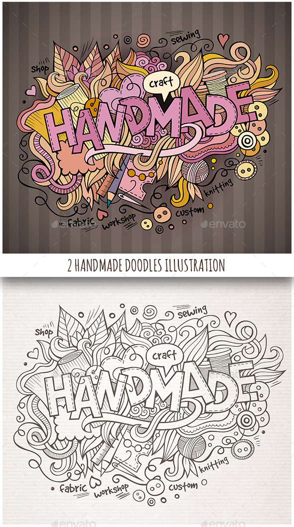 GraphicRiver 2 Handmade Doodles Designs 11825954 GraphicRiver 2 Handmade Doodles Designs 11825954