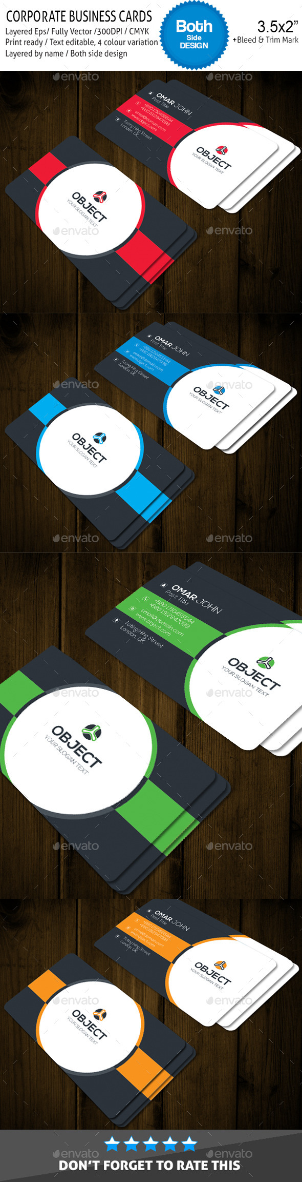 OBJECT v-003 Corporate Business Cards (Corporate)