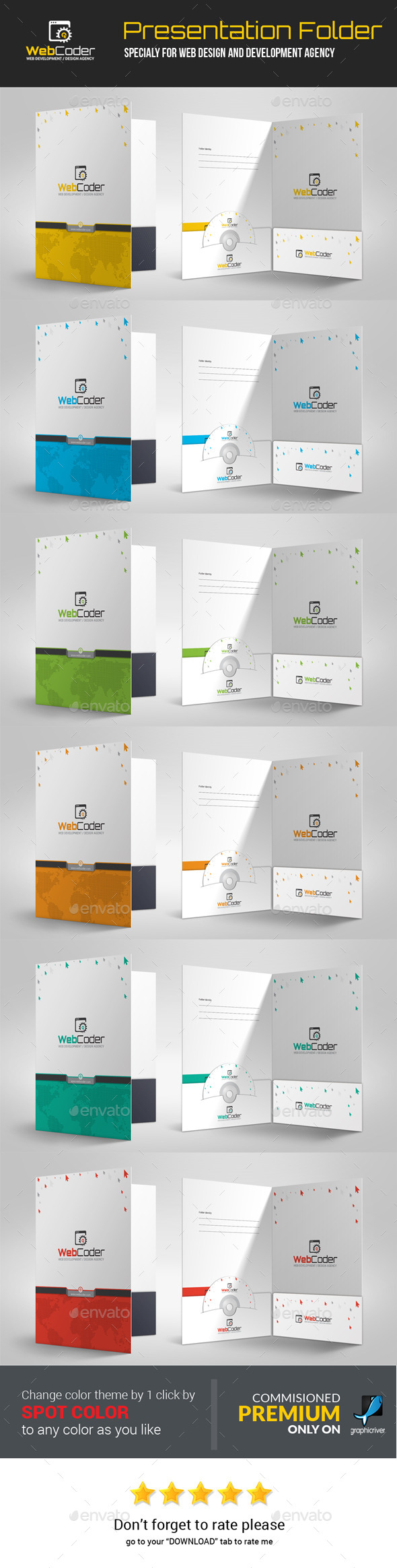 Web Coder | Web Design Agency Presentation Folder (Stationery)