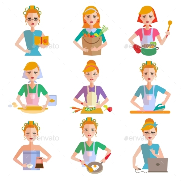 GraphicRiver Housewife Icon Set 11827678 GraphicRiver Housewife Icon Set 11827678