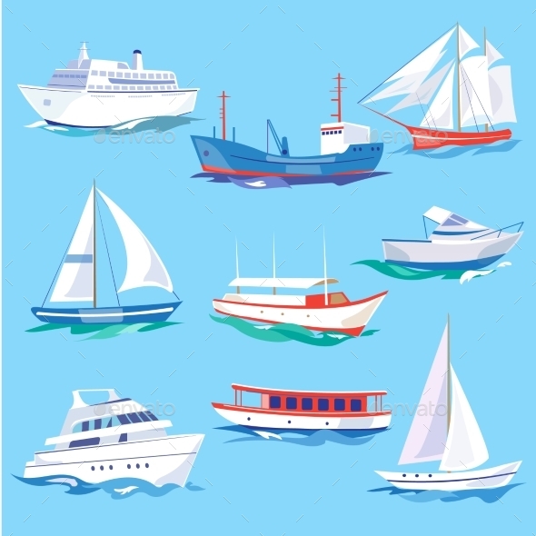 GraphicRiver Set Of Sea Ships Water Carriage And Maritime 11828103 GraphicRiver Set Of Sea Ships Water Carriage And Maritime 11828103