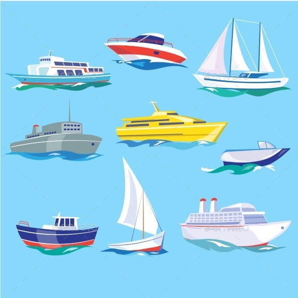 GraphicRiver Set Of Sea Ships Water Carriage And Maritime 11828109 GraphicRiver Set Of Sea Ships Water Carriage And Maritime 11828109