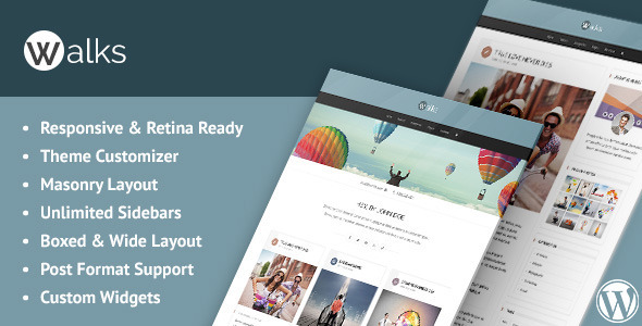 Walks - Responsive Masonry WordPress Blog Theme