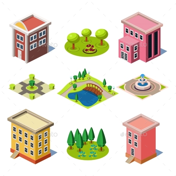 GraphicRiver Set Of The Isometric City Buildings And Shops 11828699 GraphicRiver Set Of The Isometric City Buildings And Shops 11828699