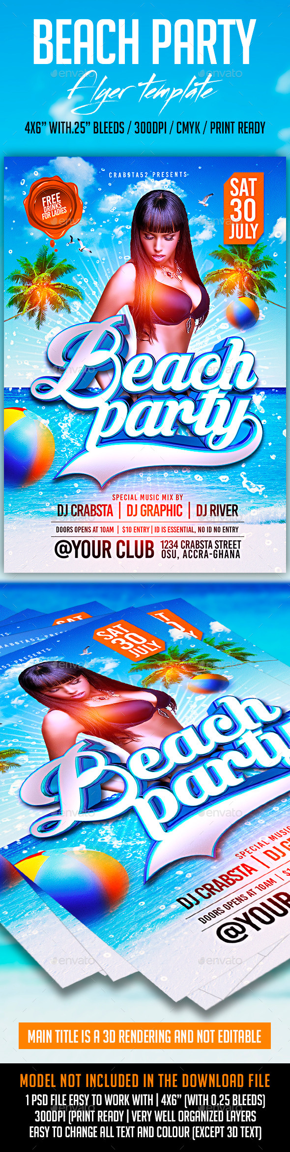 GraphicRiver Beach Party Flyer Template 11816534 GraphicRiver Beach Party Flyer Template 11816534